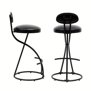 Stylish Velvet Round Bar Stools Set of 2 with Back for Dining Room Kitchen Island Comfortable Seating Durable Metal Frame Easy Assembly