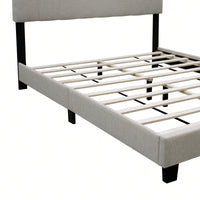 Modern Queen Size Upholstered Bed Frame with Adjustable Chenille Headboard Sturdy Wood No Box Spring Needed
