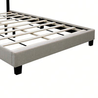 Modern Queen Size Upholstered Bed Frame with Adjustable Chenille Headboard Sturdy Wood No Box Spring Needed