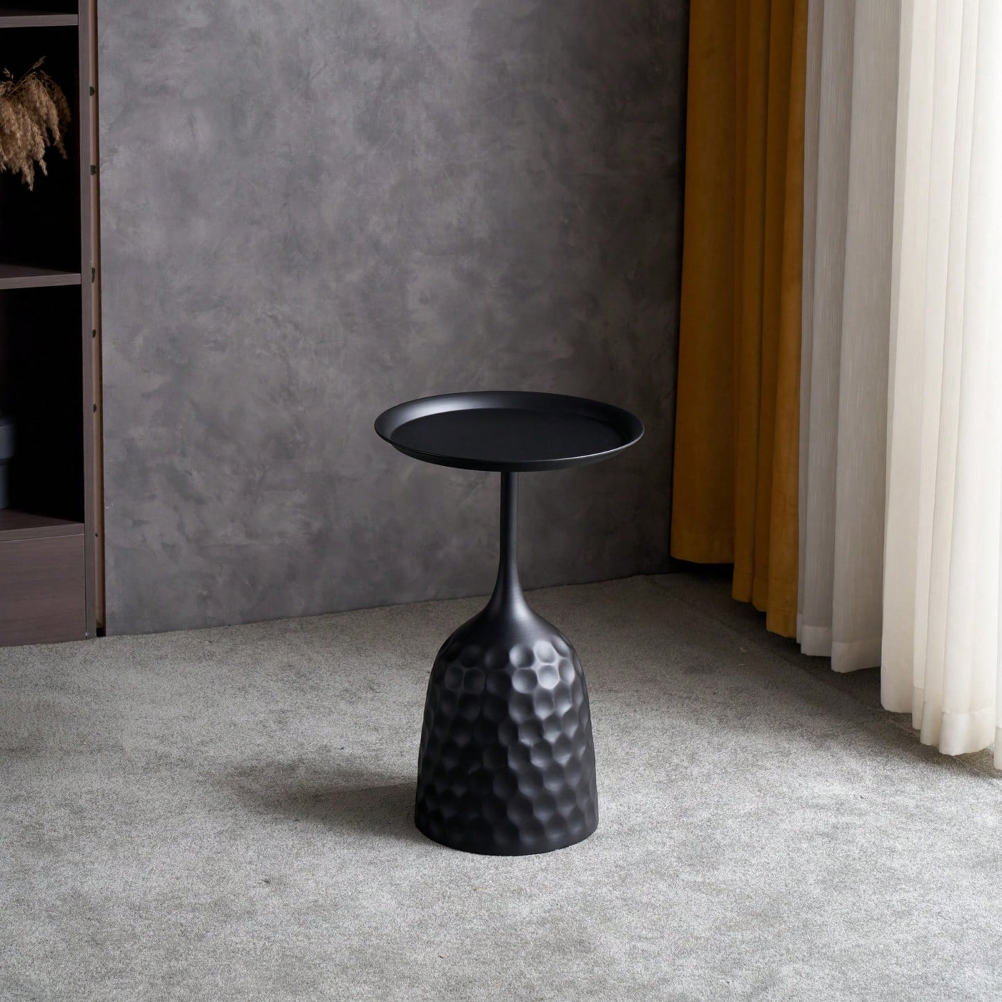 Compact Black Metal Side Table Modern End Table Lightweight Sofa Table for Bedroom 15.75x10.63x22.83 Inches