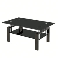 Stylish 2-Tier Tempered Glass Coffee Table for Living Room Office Bedroom Lightweight Durable Easy Assembly 39.37x23.62x17.72