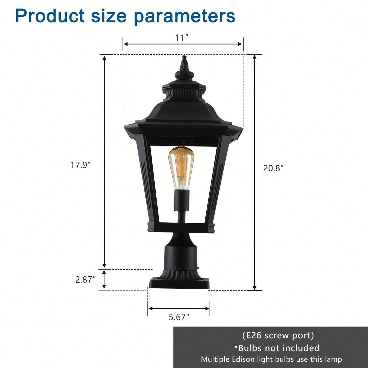 Retro Outdoor Glass Column Headlights Weather Resistant Aluminum Design Ideal for Entryways Porches Gardens and More 1 Pack