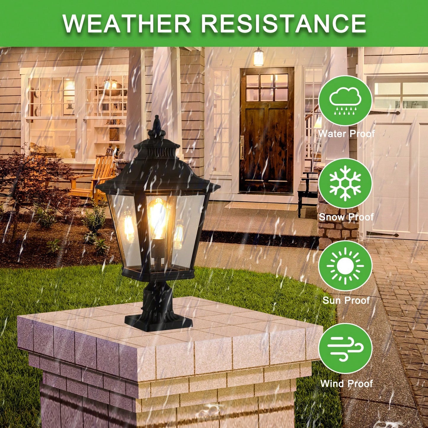 Retro Outdoor Glass Column Headlights Weather Resistant Aluminum Design Ideal for Entryways Porches Gardens and More 1 Pack