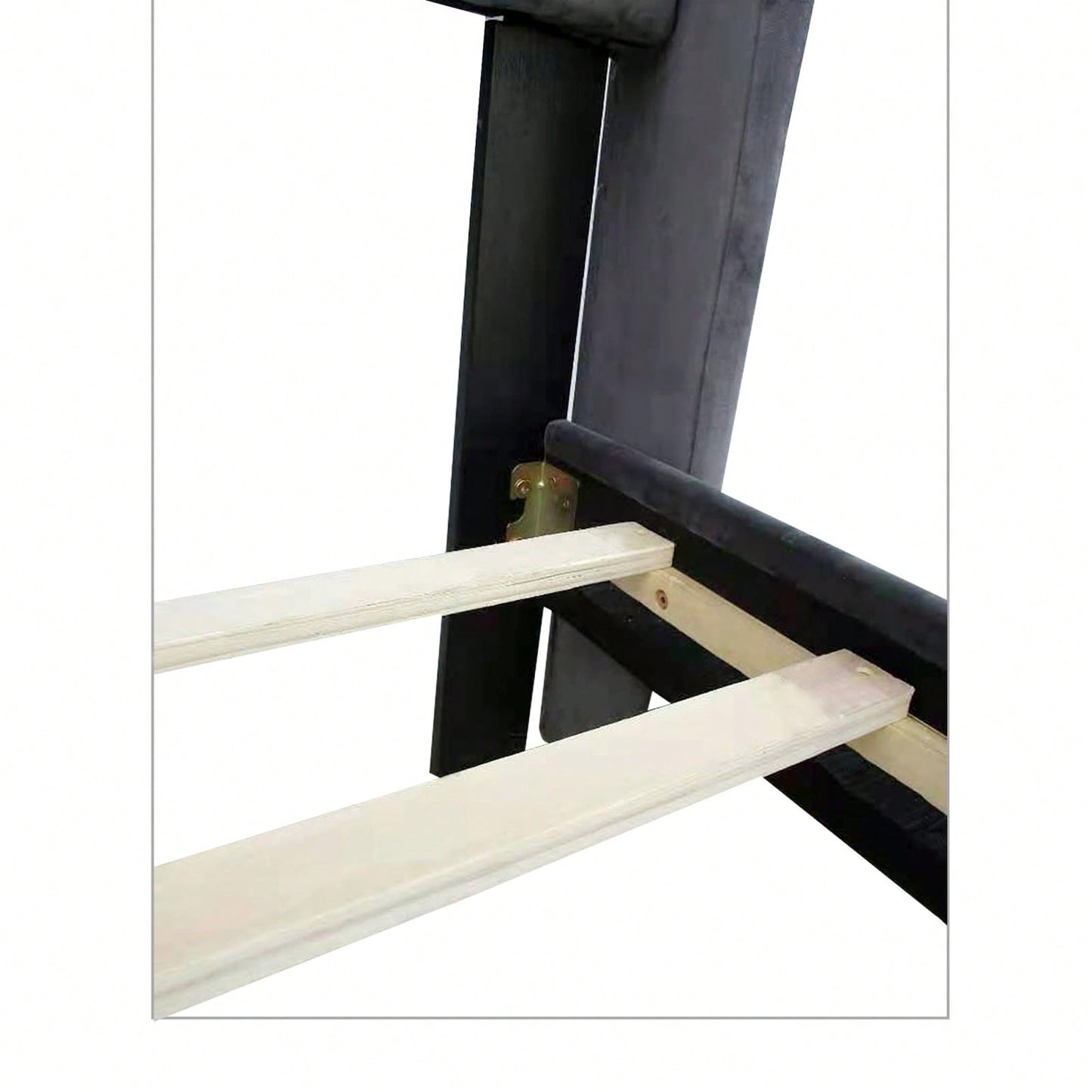 Charcoal Gray Velvet Tufted Wingback Queen Bed Frame with Strong Wooden Slats Easy Assembly No Box Spring Needed
