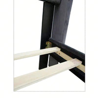 Charcoal Gray Velvet Tufted Wingback Queen Bed Frame with Strong Wooden Slats Easy Assembly No Box Spring Needed