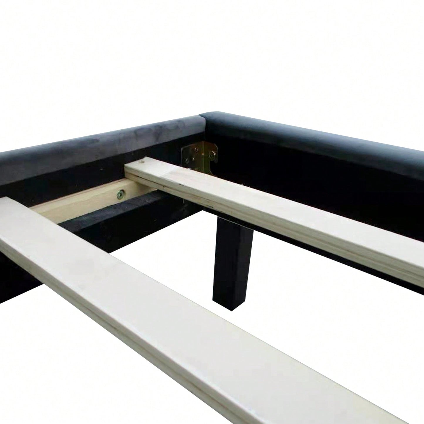 Charcoal Gray Velvet Tufted Wingback Queen Bed Frame with Strong Wooden Slats Easy Assembly No Box Spring Needed