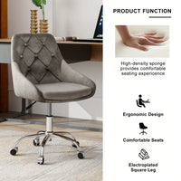 Modern Velvet Fabric Dining Chair, Chrome Legs Living Room Furniture, Comfortable And Adjustable Seat, Space Saving, Set Of 1