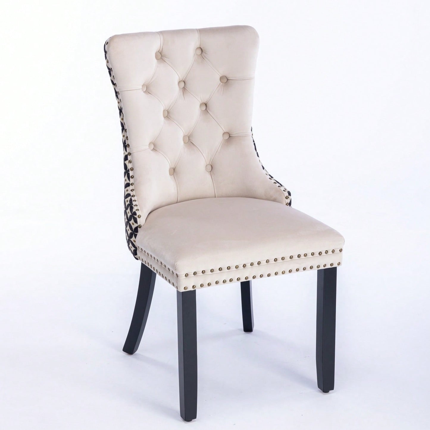 Elegant Velvet Dining Chairs Set of 2 with Solid Wood Legs and Nailhead Trim High Backrest Comfortable Cushion Modern Home Décor