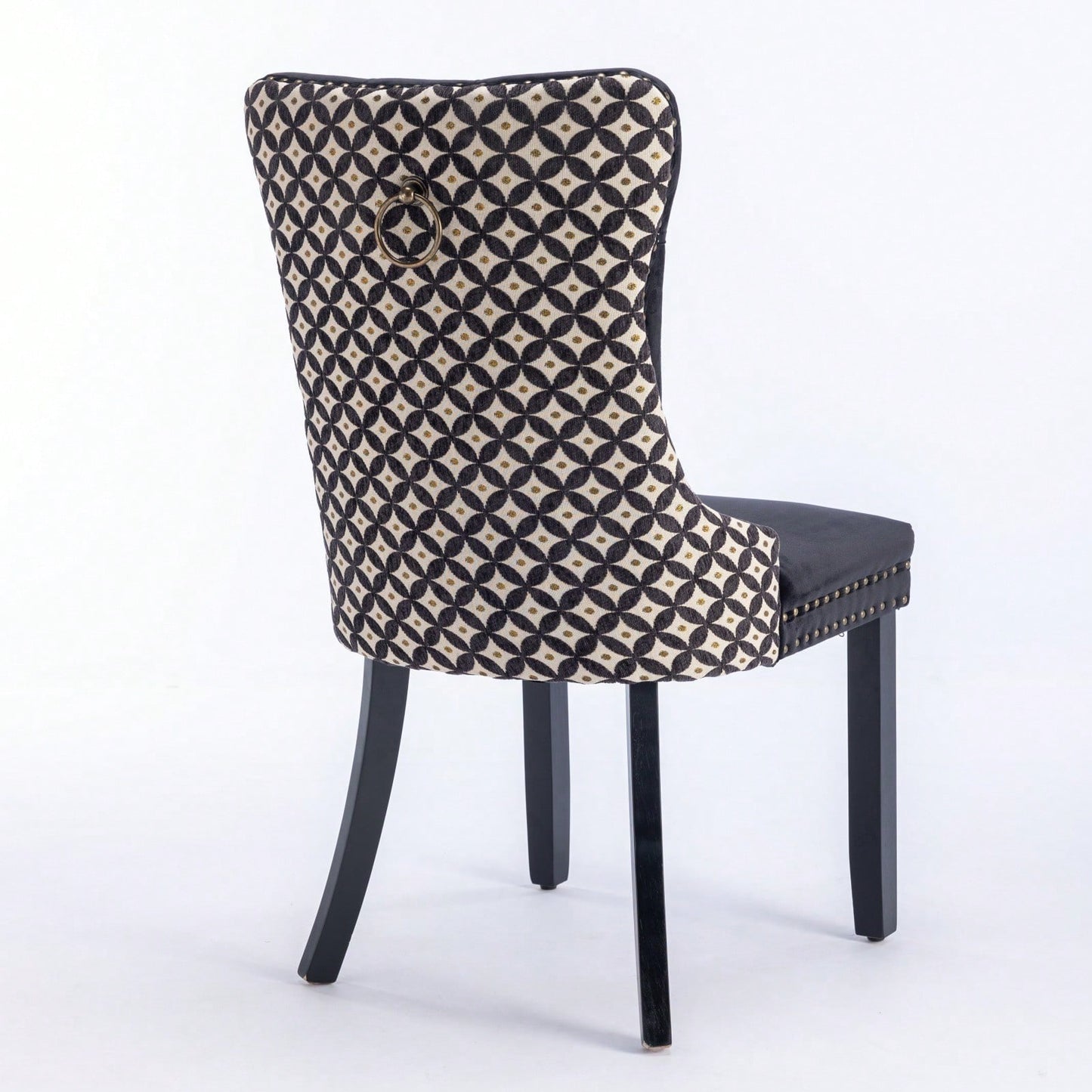 Elegant Velvet Dining Chairs Set of 2 with Solid Wood Legs and Nailhead Trim High Backrest Comfortable Cushion Modern Home Décor