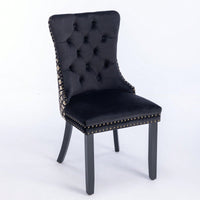 Elegant Velvet Dining Chairs Set of 2 with Solid Wood Legs and Nailhead Trim High Backrest Comfortable Cushion Modern Home Décor