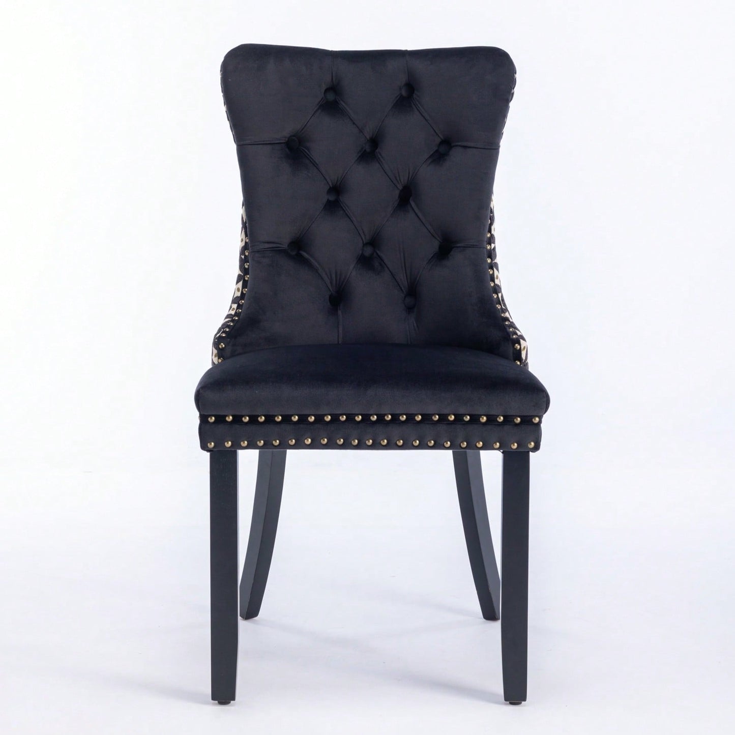 Elegant Velvet Dining Chairs Set of 2 with Solid Wood Legs and Nailhead Trim High Backrest Comfortable Cushion Modern Home Décor