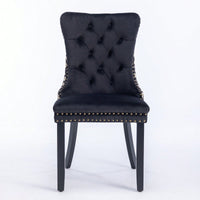Elegant Velvet Dining Chairs Set of 2 with Solid Wood Legs and Nailhead Trim High Backrest Comfortable Cushion Modern Home Décor