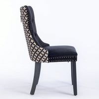 Elegant Velvet Dining Chairs Set of 2 with Solid Wood Legs and Nailhead Trim High Backrest Comfortable Cushion Modern Home Décor