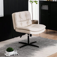 Large Armless Swivel Desk Chair Adjustable Height Comfortable Sturdy for Home Office Bedroom Cafe