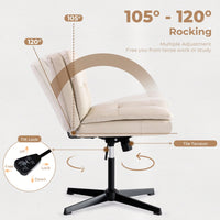 Large Armless Swivel Desk Chair Adjustable Height Comfortable Sturdy for Home Office Bedroom Cafe