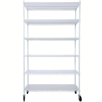 Heavy Duty 6-Tier Metal Wire Shelving Unit on Wheels Adjustable Storage Rack 6000lbs Capacity 82H x 48L x 18D Black