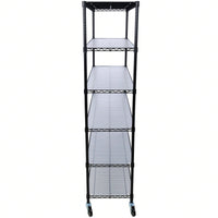 Heavy Duty 6-Tier Metal Wire Shelving Unit on Wheels Adjustable Storage Rack 6000lbs Capacity 82H x 48L x 18D Black