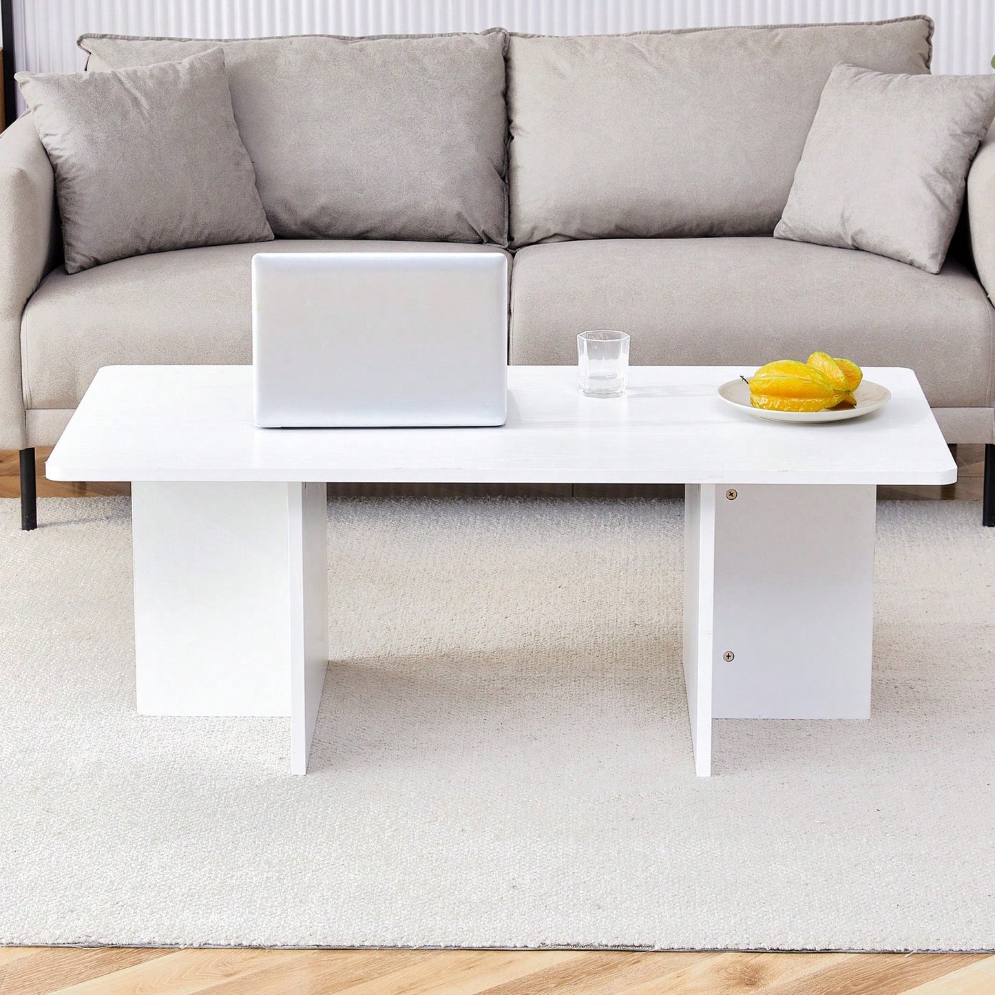 Modern Coffee Table, Industrial Style, Easy To Clean, Easy To Assemble, Suitable For Living Room, Bedroom, And Study