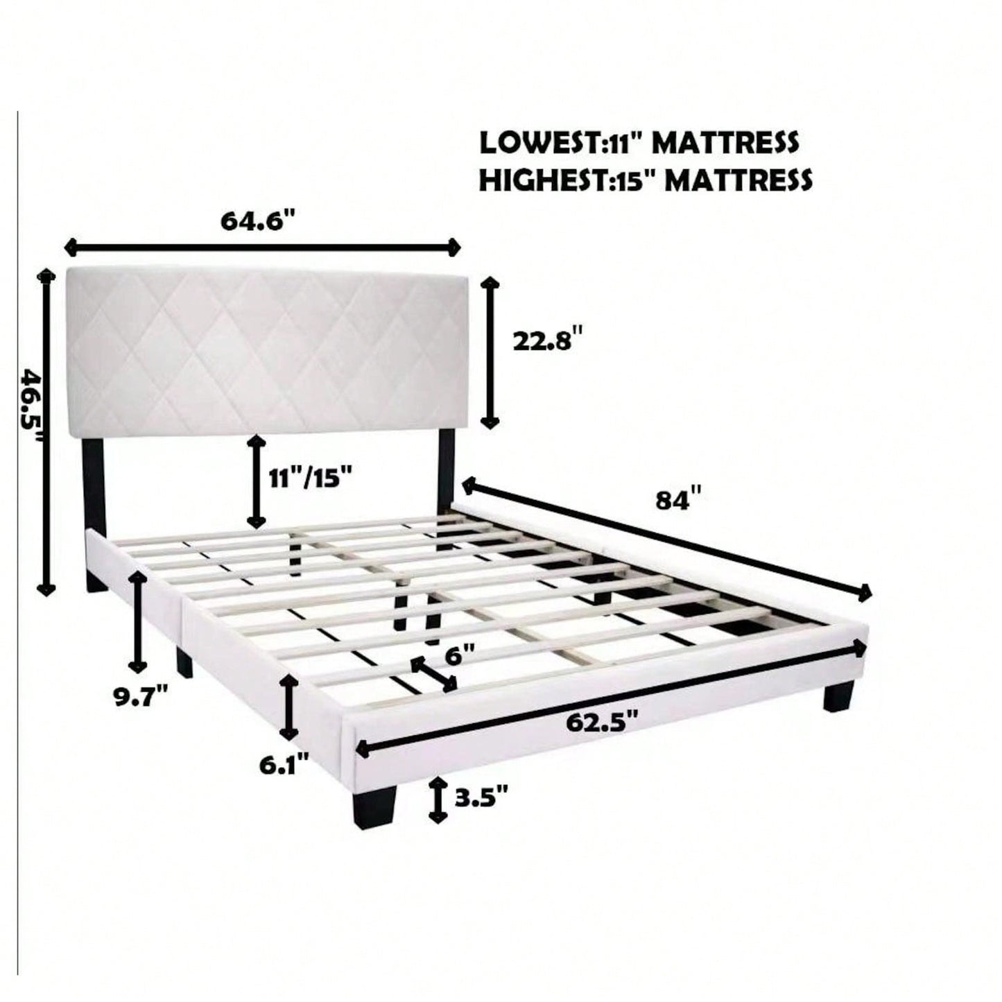 Queen Size Adjustable Chenille Upholstered Bed Frame Easy Assembly No Box Spring Needed Versatile Design for Any Room