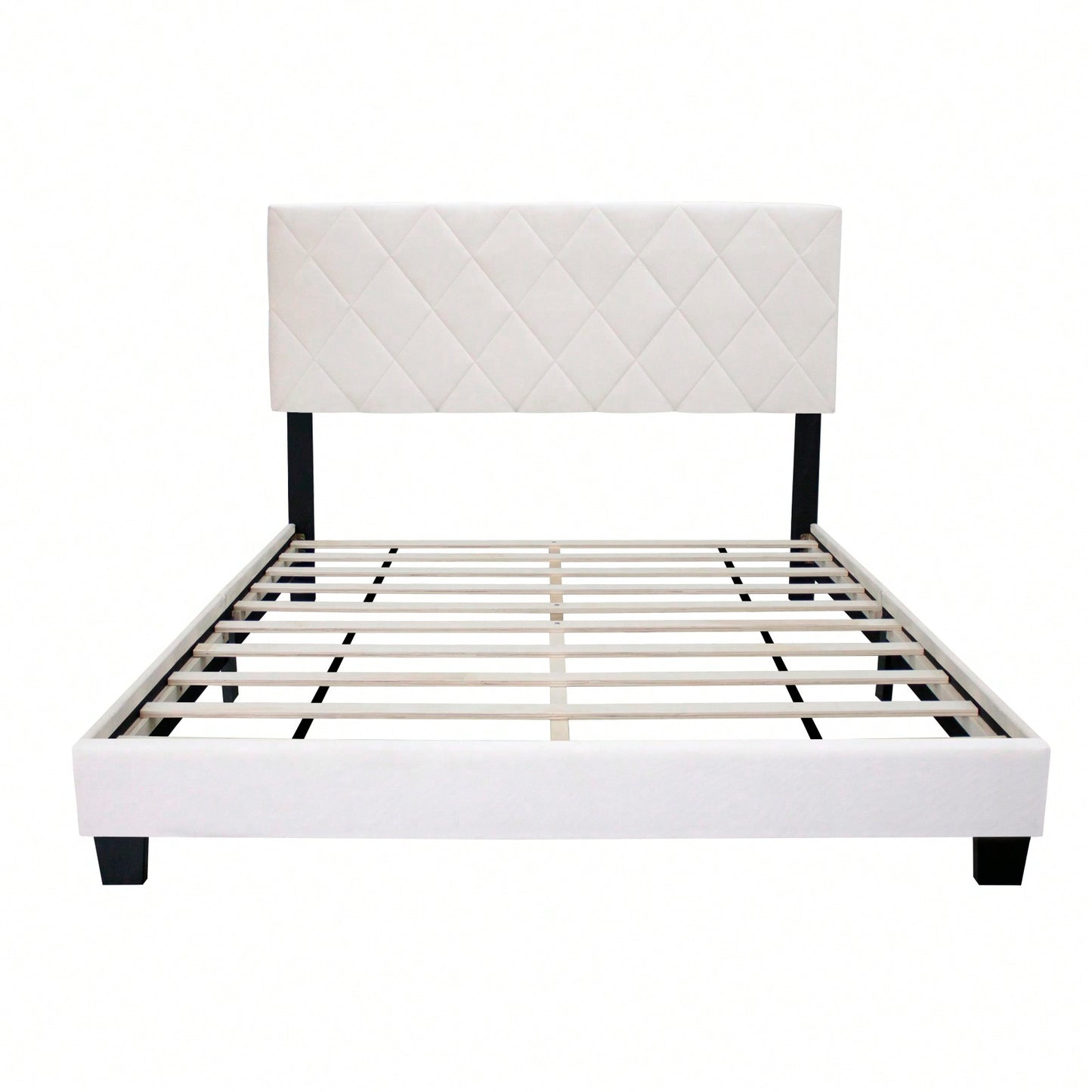 Queen Size Adjustable Chenille Upholstered Bed Frame Easy Assembly No Box Spring Needed Versatile Design for Any Room