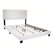 Queen Size Adjustable Chenille Upholstered Bed Frame Easy Assembly No Box Spring Needed Versatile Design for Any Room