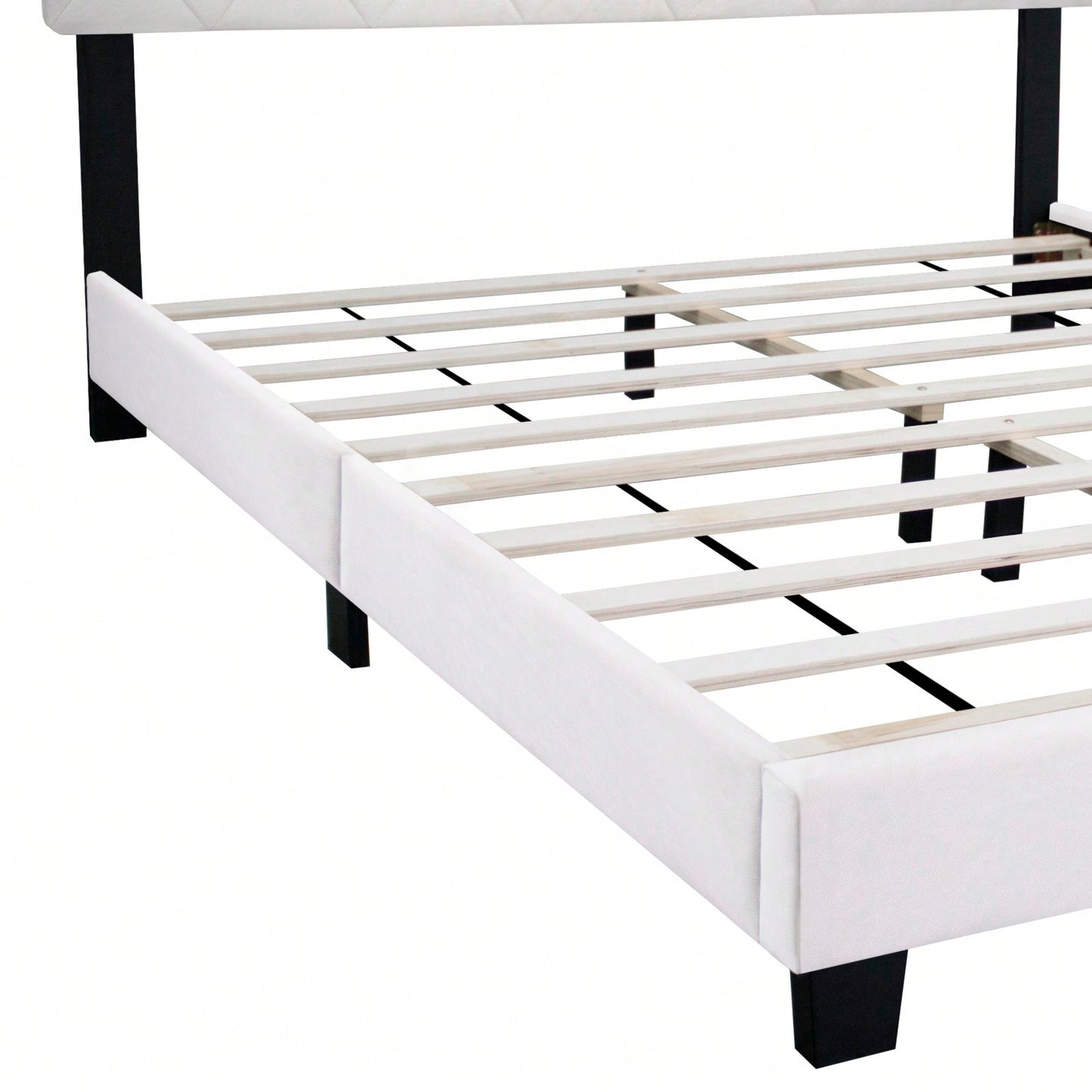 Queen Size Adjustable Chenille Upholstered Bed Frame Easy Assembly No Box Spring Needed Versatile Design for Any Room