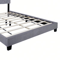 Queen Size Adjustable Chenille Upholstered Bed Frame Easy Assembly No Box Spring Needed Versatile Design for Any Room