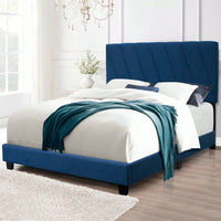Modern Queen Size Upholstered Bed Frame Adjustable Stain Resistant Durable Easy Assembly No Box Spring Needed Storage Gap