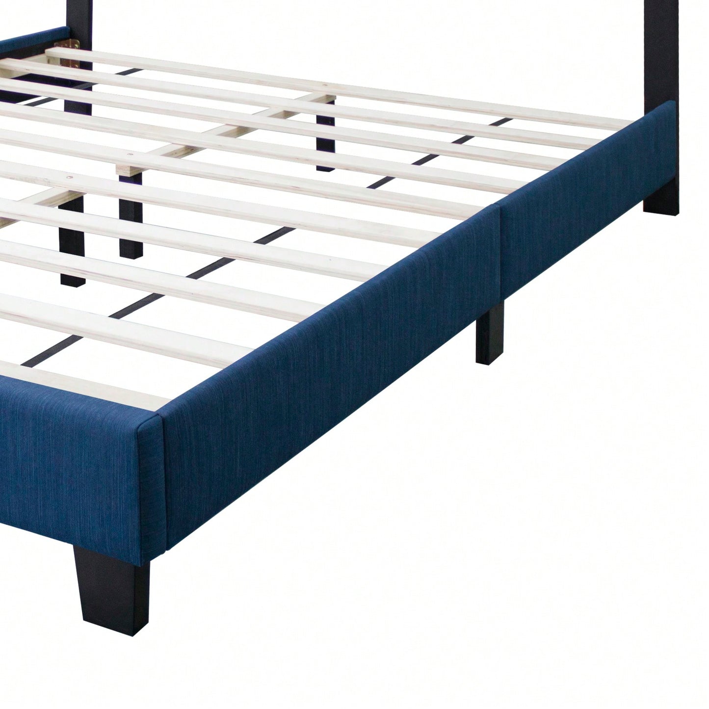 Modern Queen Size Upholstered Bed Frame Adjustable Stain Resistant Durable Easy Assembly No Box Spring Needed Storage Gap