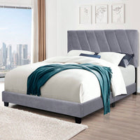Modern Queen Size Upholstered Bed Frame Adjustable Stain Resistant Durable Easy Assembly No Box Spring Needed Storage Gap