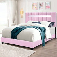 Queen Size Dark Velvet Adjustable Upholstered Bed Frame with Innovative Design and Easy Assembly