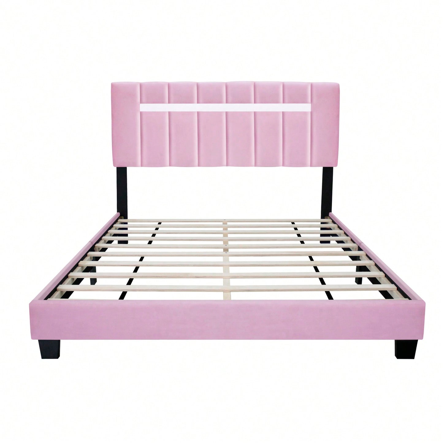 Queen Size Dark Velvet Adjustable Upholstered Bed Frame with Innovative Design and Easy Assembly