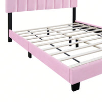 Queen Size Dark Velvet Adjustable Upholstered Bed Frame with Innovative Design and Easy Assembly