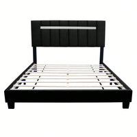 Queen Size Dark Velvet Adjustable Upholstered Bed Frame with Innovative Design and Easy Assembly