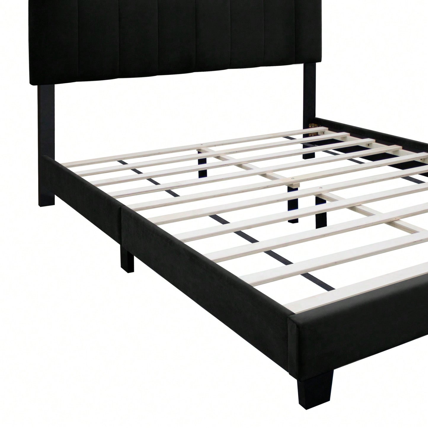 Queen Size Dark Velvet Adjustable Upholstered Bed Frame with Innovative Design and Easy Assembly