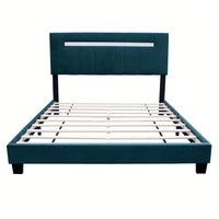 Queen Size Dark Velvet Adjustable Upholstered Bed Frame with Innovative Design and Easy Assembly