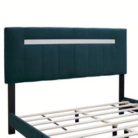 Queen Size Dark Velvet Adjustable Upholstered Bed Frame with Innovative Design and Easy Assembly