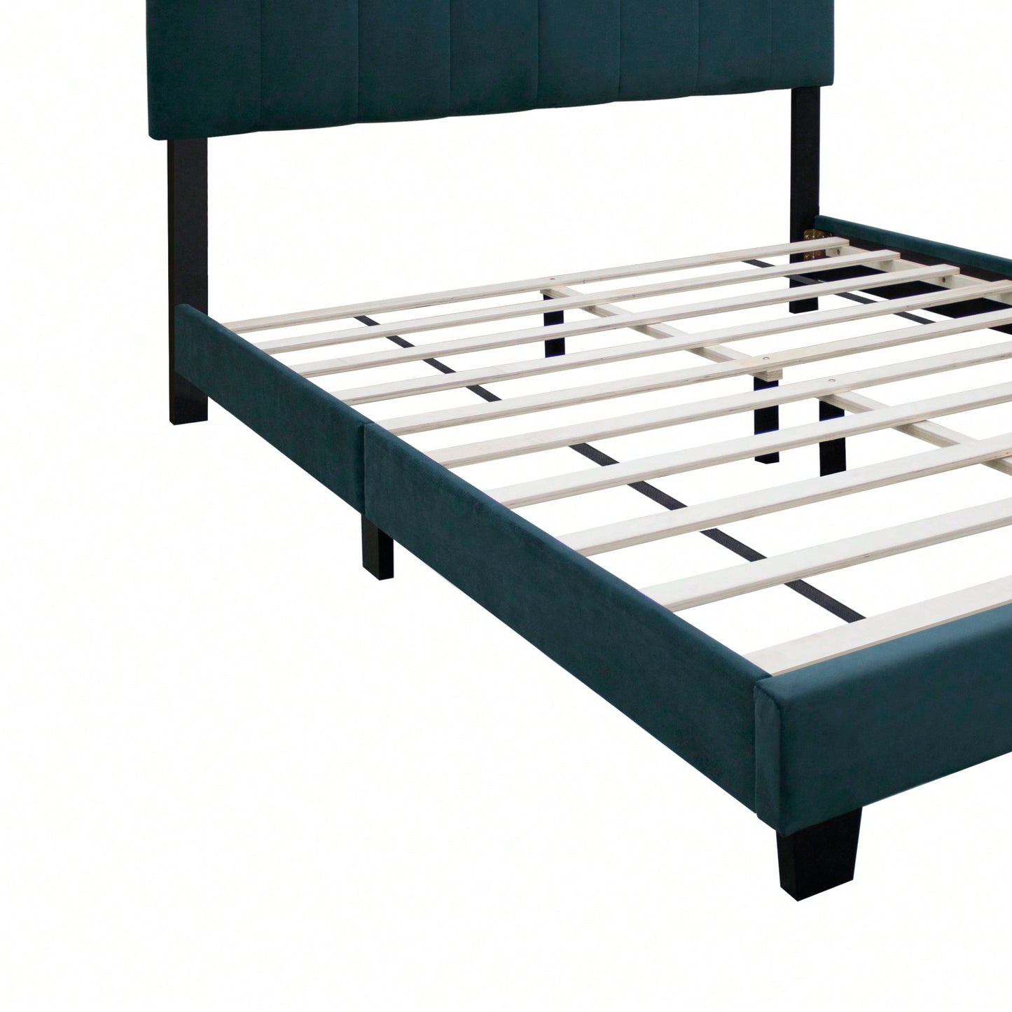 Queen Size Dark Velvet Adjustable Upholstered Bed Frame with Innovative Design and Easy Assembly