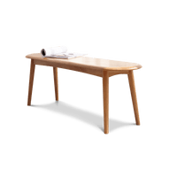 Natural Oak Wood Dining Bench with Unique Half-Round Design Sturdy Elegant Seating for Living Room