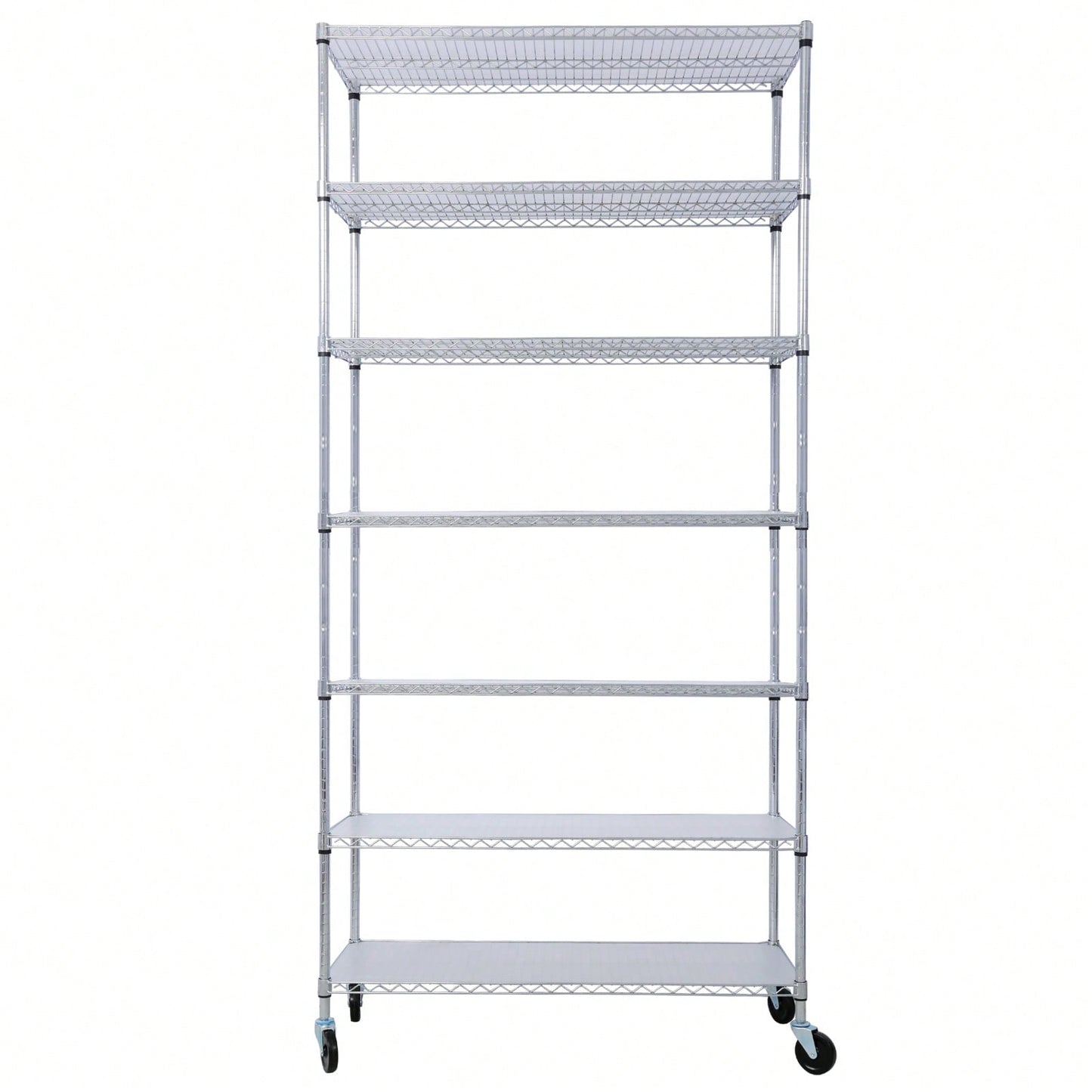 Heavy Duty 7 Tier Metal Wire Shelving Unit with Wheels Adjustable Storage Rack 2450lbs Capacity for Garage Kitchen Closet 81 H x 48 L x 18 D