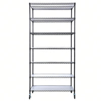 Heavy Duty 7 Tier Metal Wire Shelving Unit with Wheels Adjustable Storage Rack 2450lbs Capacity for Garage Kitchen Closet 81 H x 48 L x 18 D