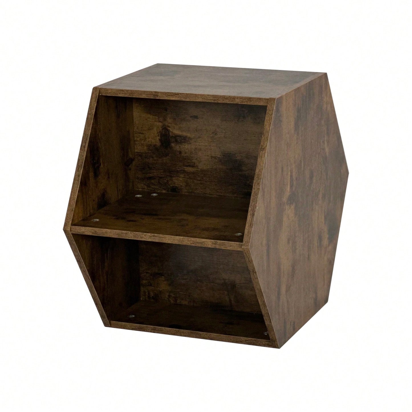 Versatile Hexagonal Coffee Table with Storage Shelf Stylish MDF Nightstand for Living Room and Bedroom