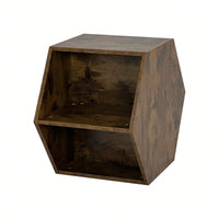 Versatile Hexagonal Coffee Table with Storage Shelf Stylish MDF Nightstand for Living Room and Bedroom