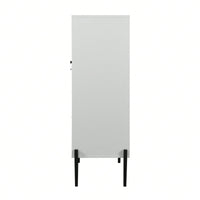 33.46" X 15.74" X 47.2" Wood Sideboard With 3 Drawers, 1 Door, 1 Glass Door, Soft-Close Hinges, Adjustable Shelves