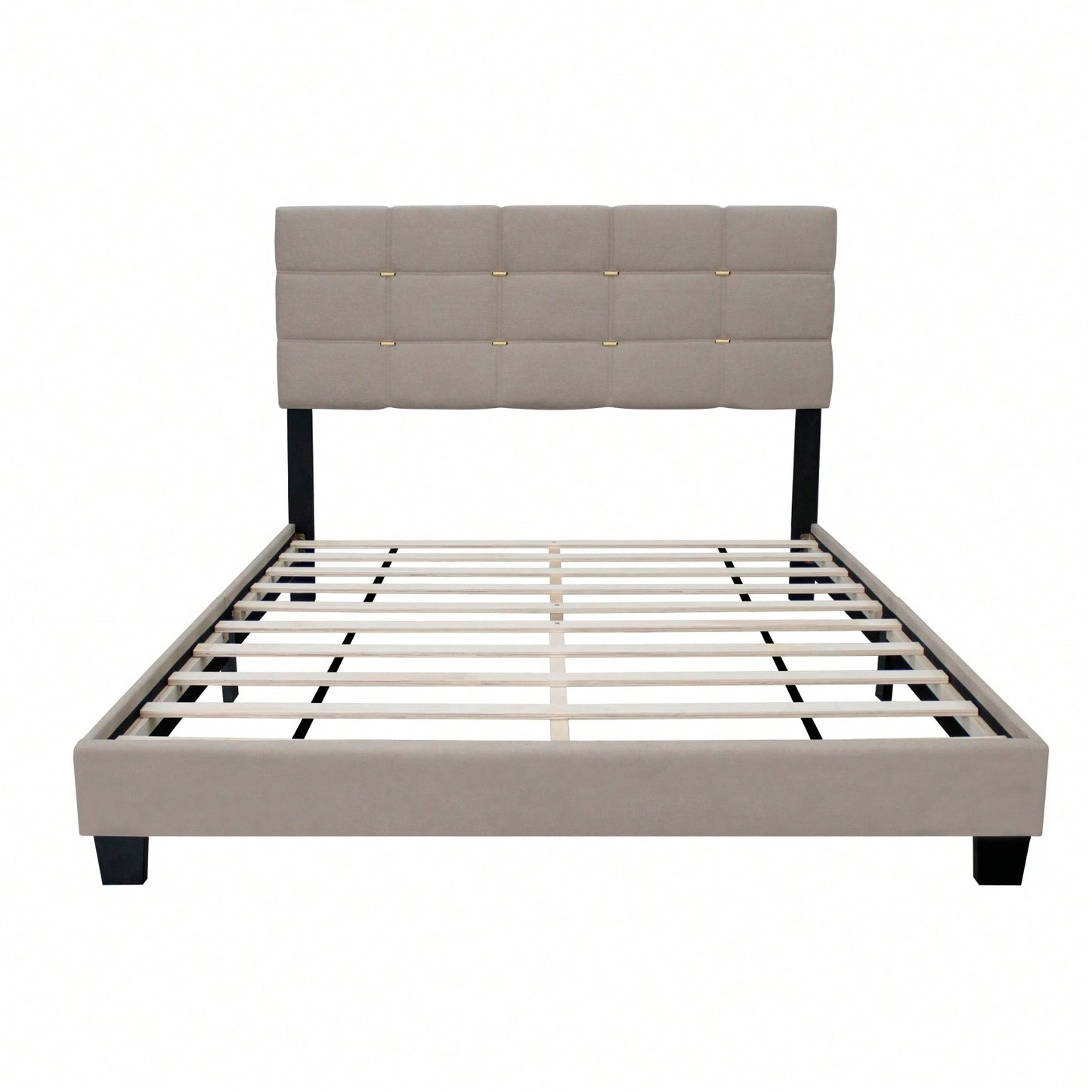 Queen Size Adjustable Upholstered Bed Frame - Stylish, Durable, And Dirt-Resistant Design For Use Without Innerspring Mattresses