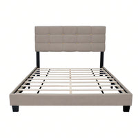Queen Size Adjustable Upholstered Bed Frame - Stylish, Durable, And Dirt-Resistant Design For Use Without Innerspring Mattresses