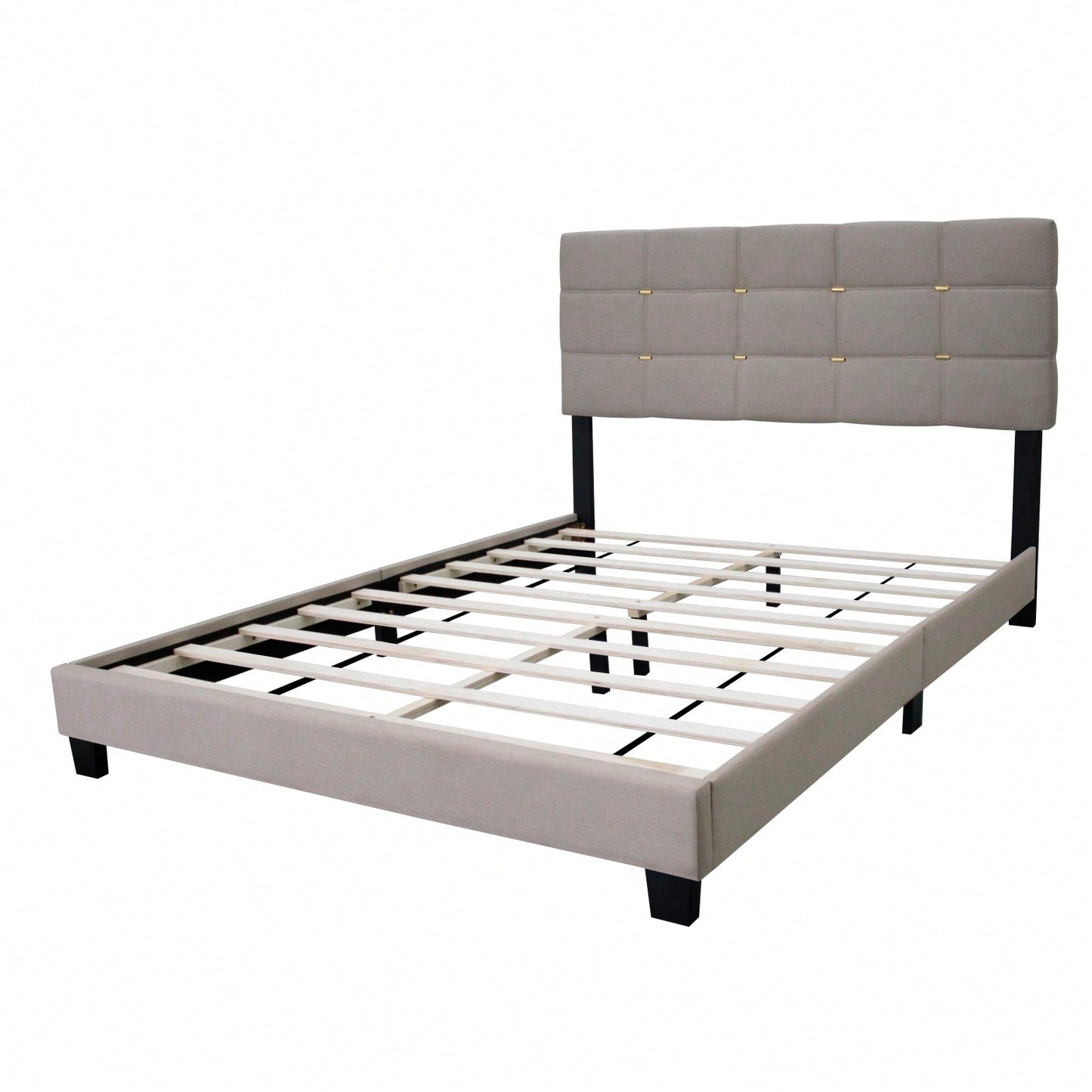 Queen Size Adjustable Upholstered Bed Frame - Stylish, Durable, And Dirt-Resistant Design For Use Without Innerspring Mattresses