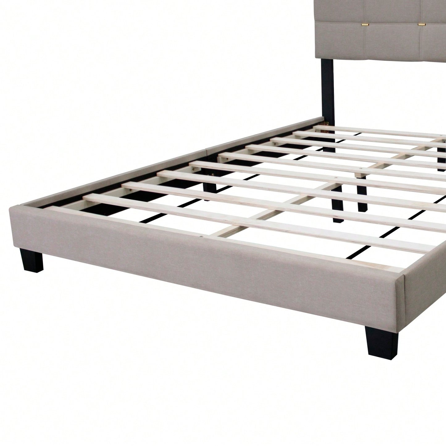 Queen Size Adjustable Upholstered Bed Frame - Stylish, Durable, And Dirt-Resistant Design For Use Without Innerspring Mattresses