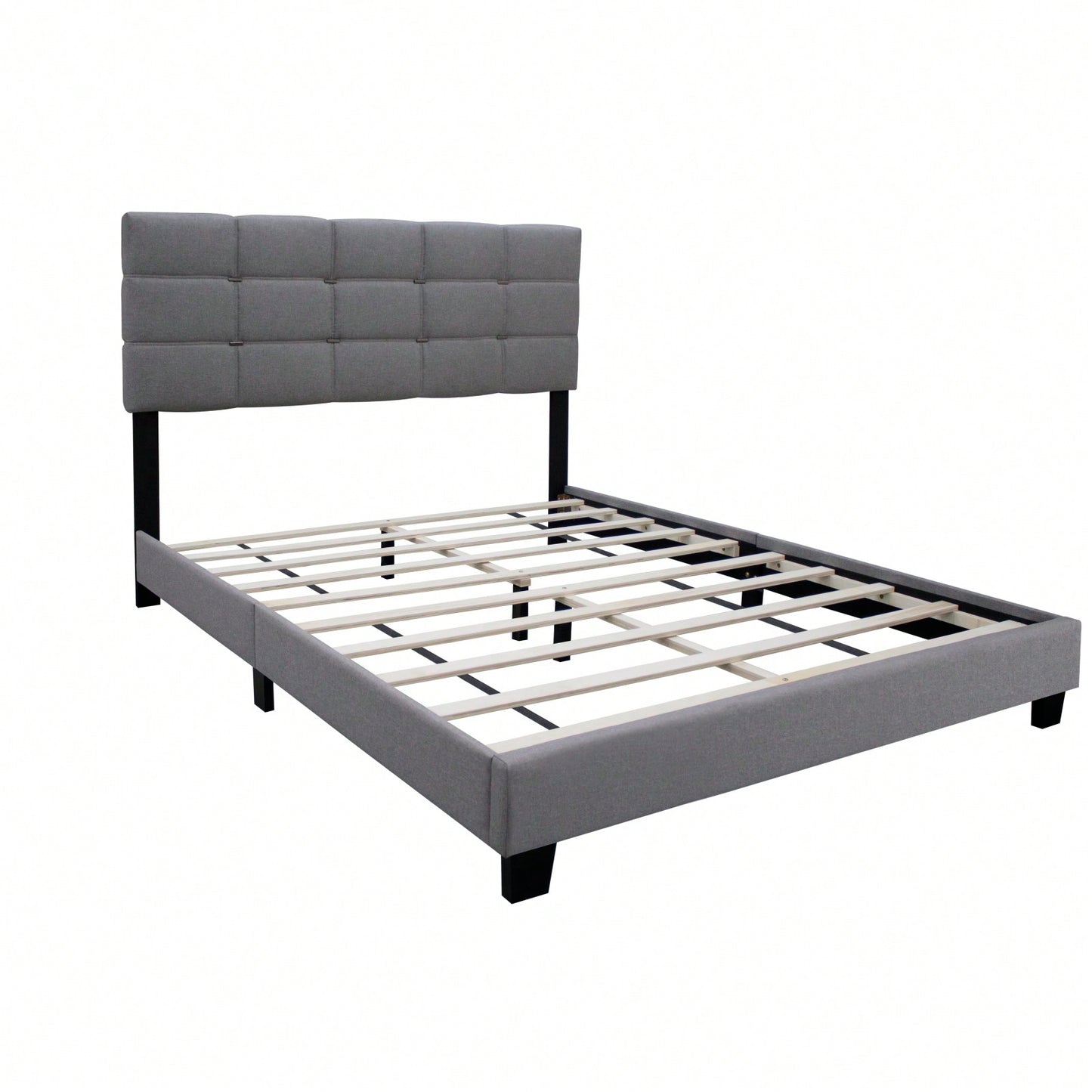 Queen Size Adjustable Upholstered Bed Frame - Stylish, Durable, And Dirt-Resistant Design For Use Without Innerspring Mattresses