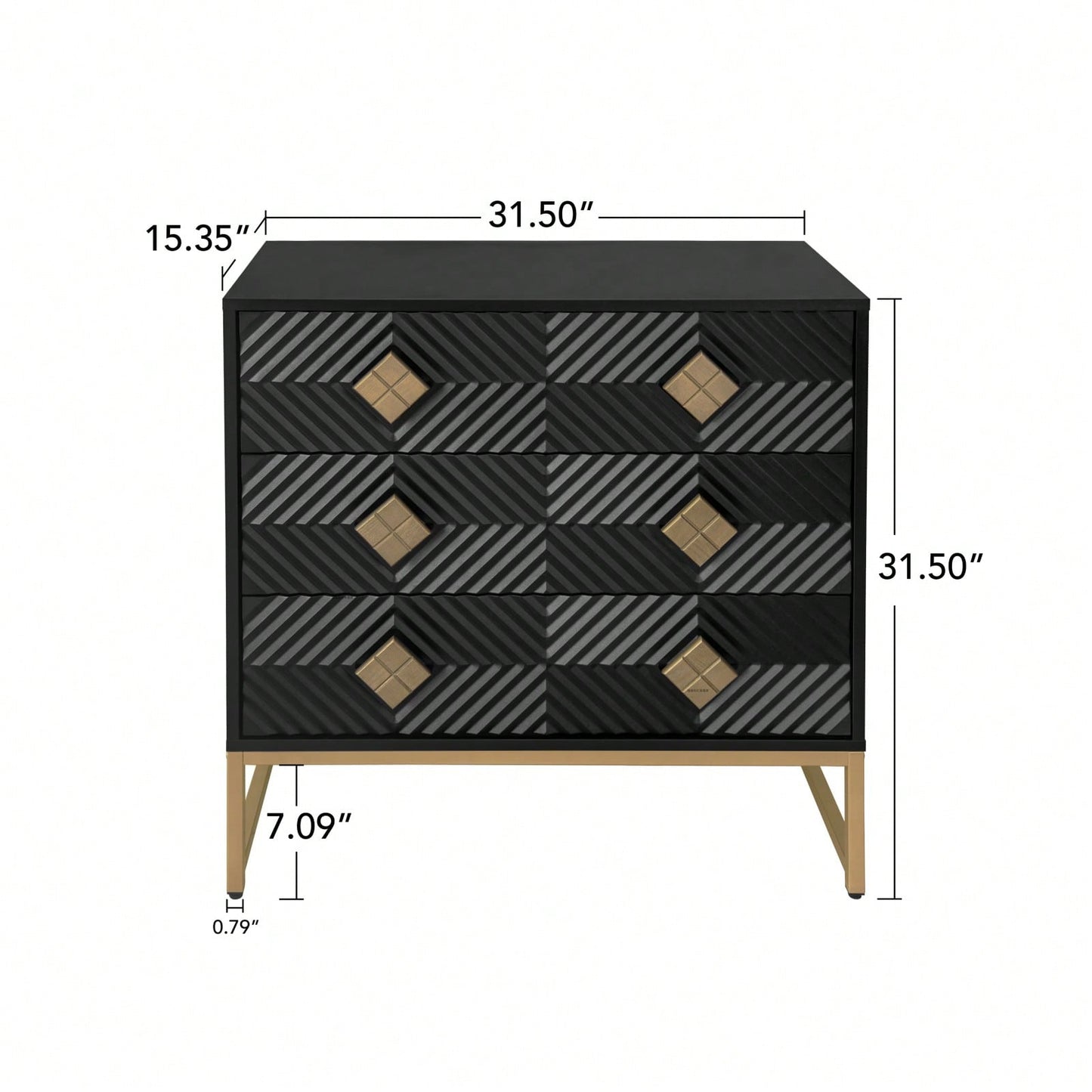 3-Drawer Storage Cabinet - Durable Construction, Stylish Design, Easy Assembly